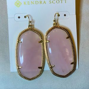 Kendra Scott Gold/Rose Quartz Danielle Earrings